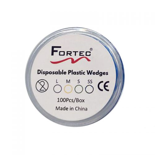 Disposable Plastic Wedges Yellow 14*2.2*2mm 100 Pcs/Box